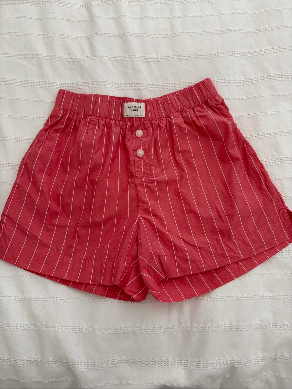 American Eagle Outfitters Red-Pink Striped Boxer Shorts
